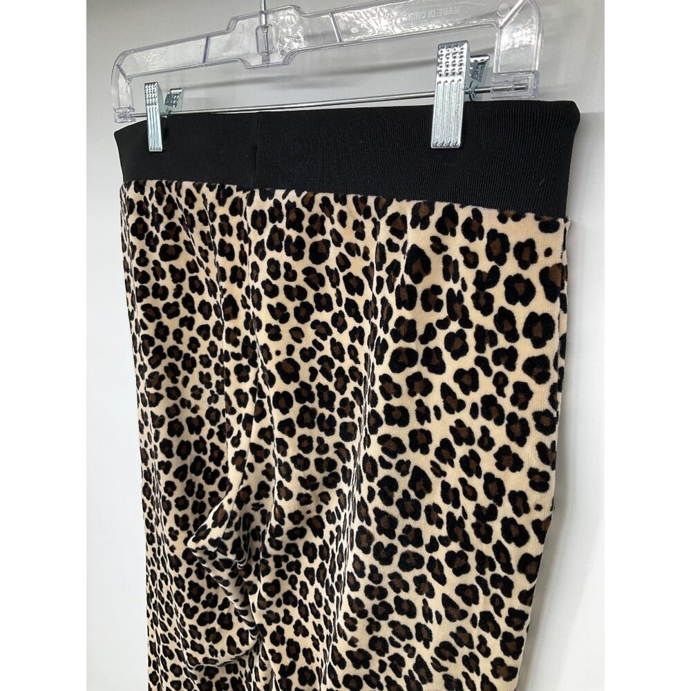 Juicy Couture size Medium Leopard Cheetah sweatpants Black Brown - Picture 7 of 8